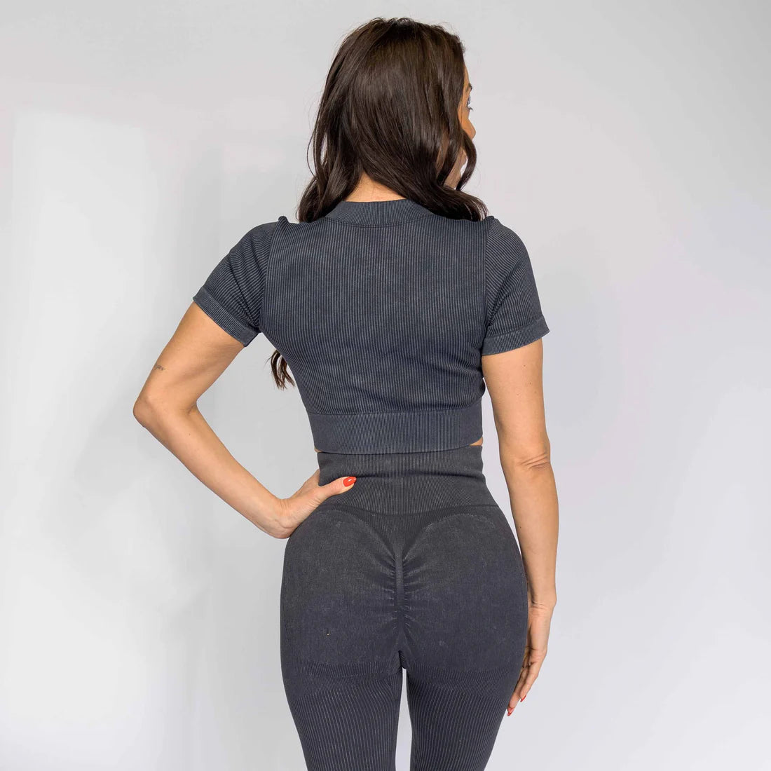 Zipper Short Sleeve - Black
