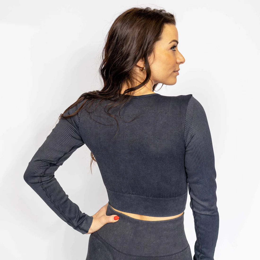 Zipper Cross Top - Black